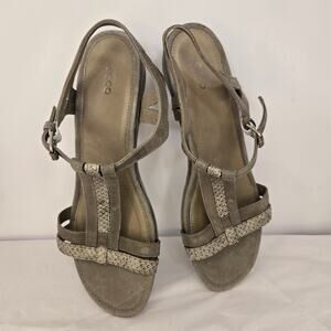ECCO, Flash T-Strap Wedge Sandals
